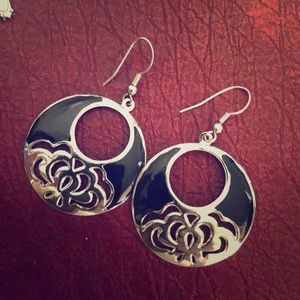 Black and Silver Earrings